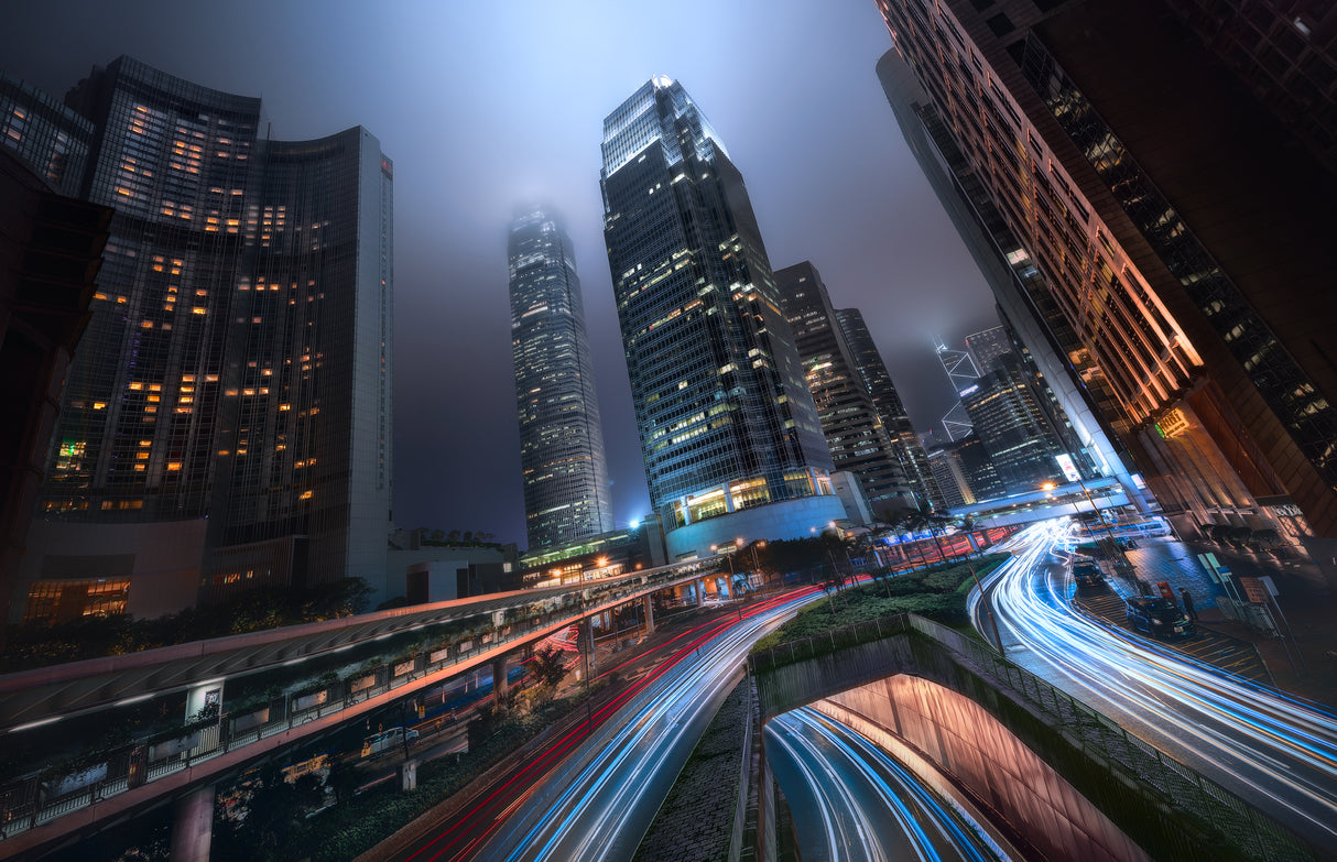 Hong Kong City Lights Poster och Canvastavla