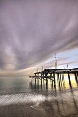 old pier and beautiful sunset Poster och Canvastavla