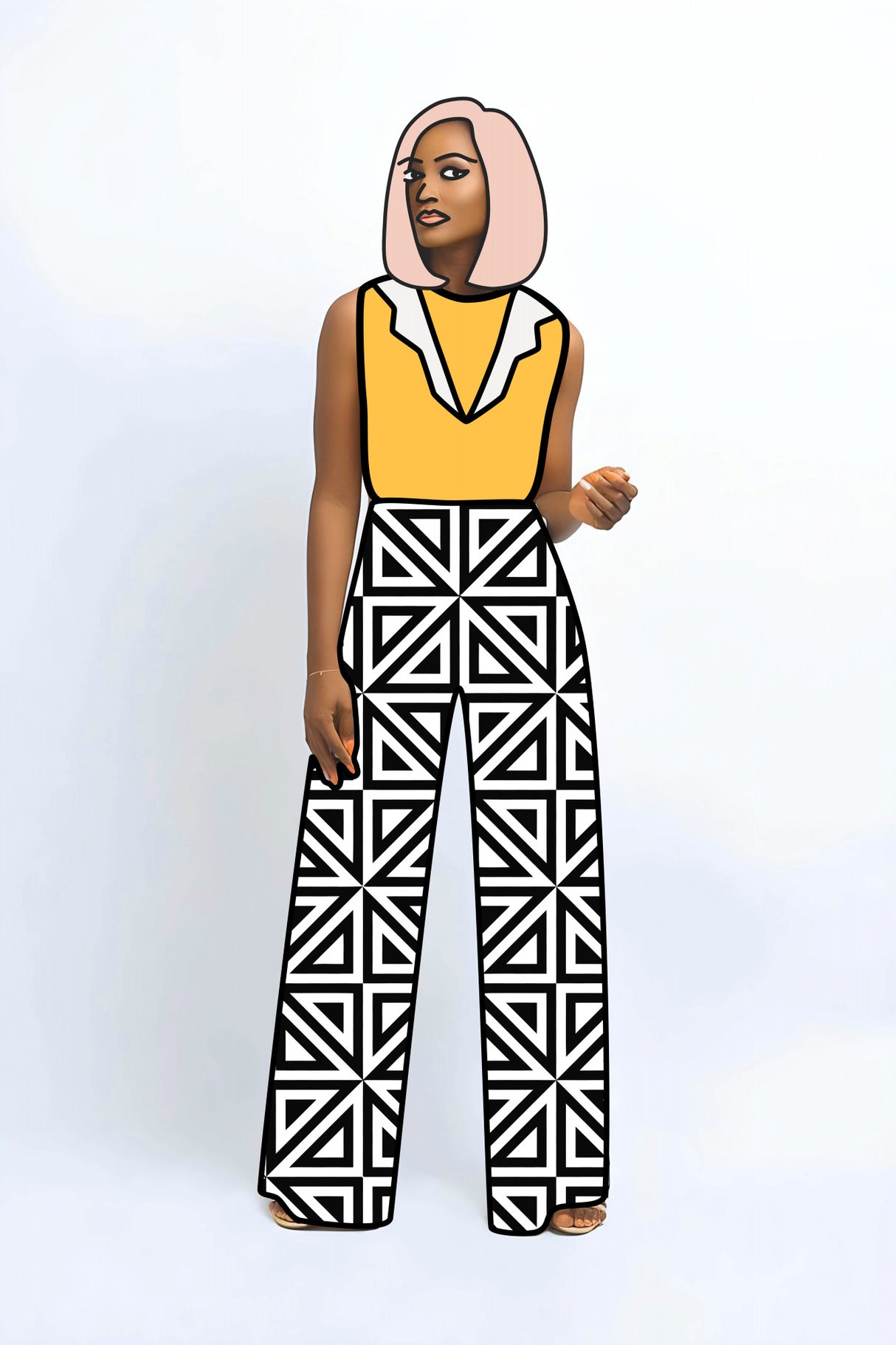 Checkered Pants Lady Poster och Canvastavla