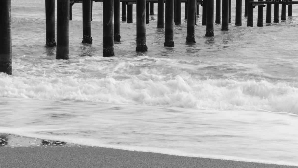 old pier and dramatic landscape Poster och Canvastavla