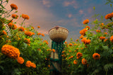 A Woman Picking Marigold Poster och Canvastavla