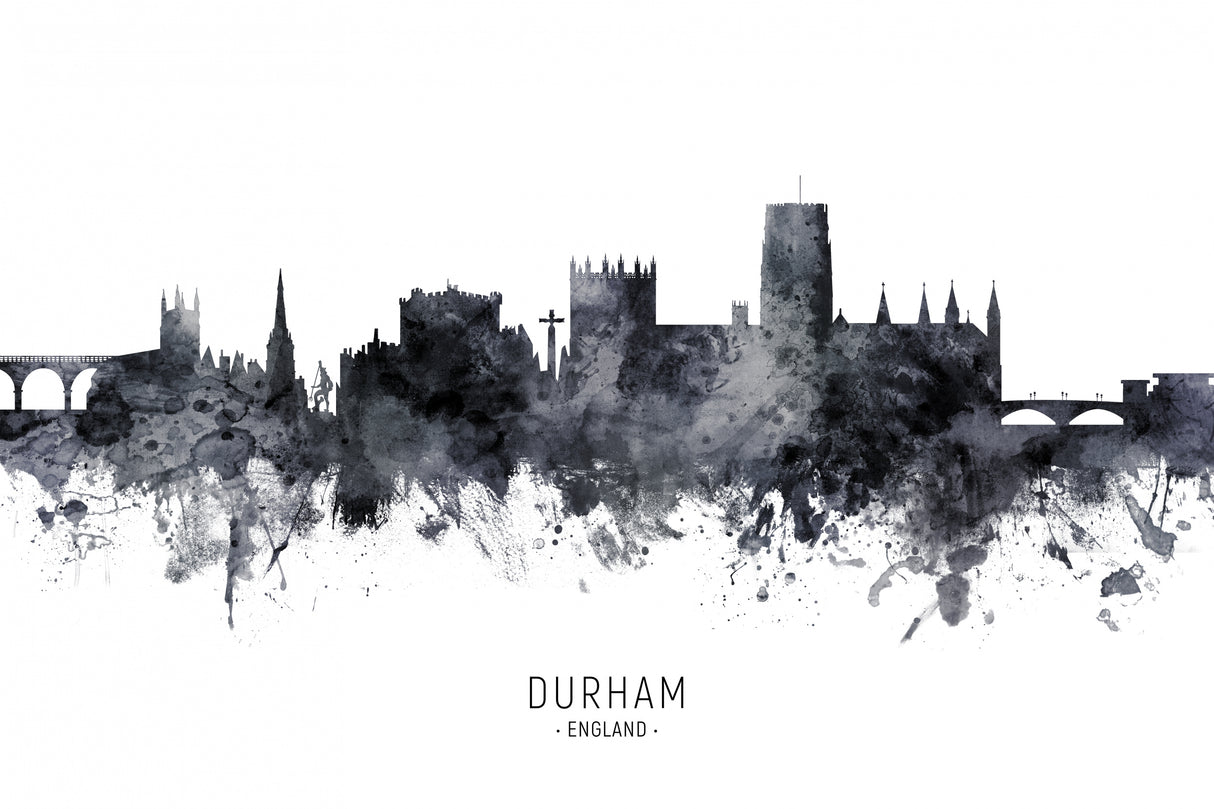 Durham England Skyline Cityscape Poster och Canvastavla