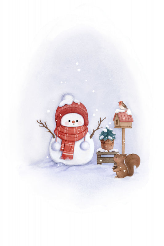 Snowman and Little Friends Poster och Canvastavla