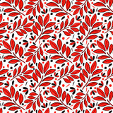 Lushy Leaves Red Black Poster och Canvastavla