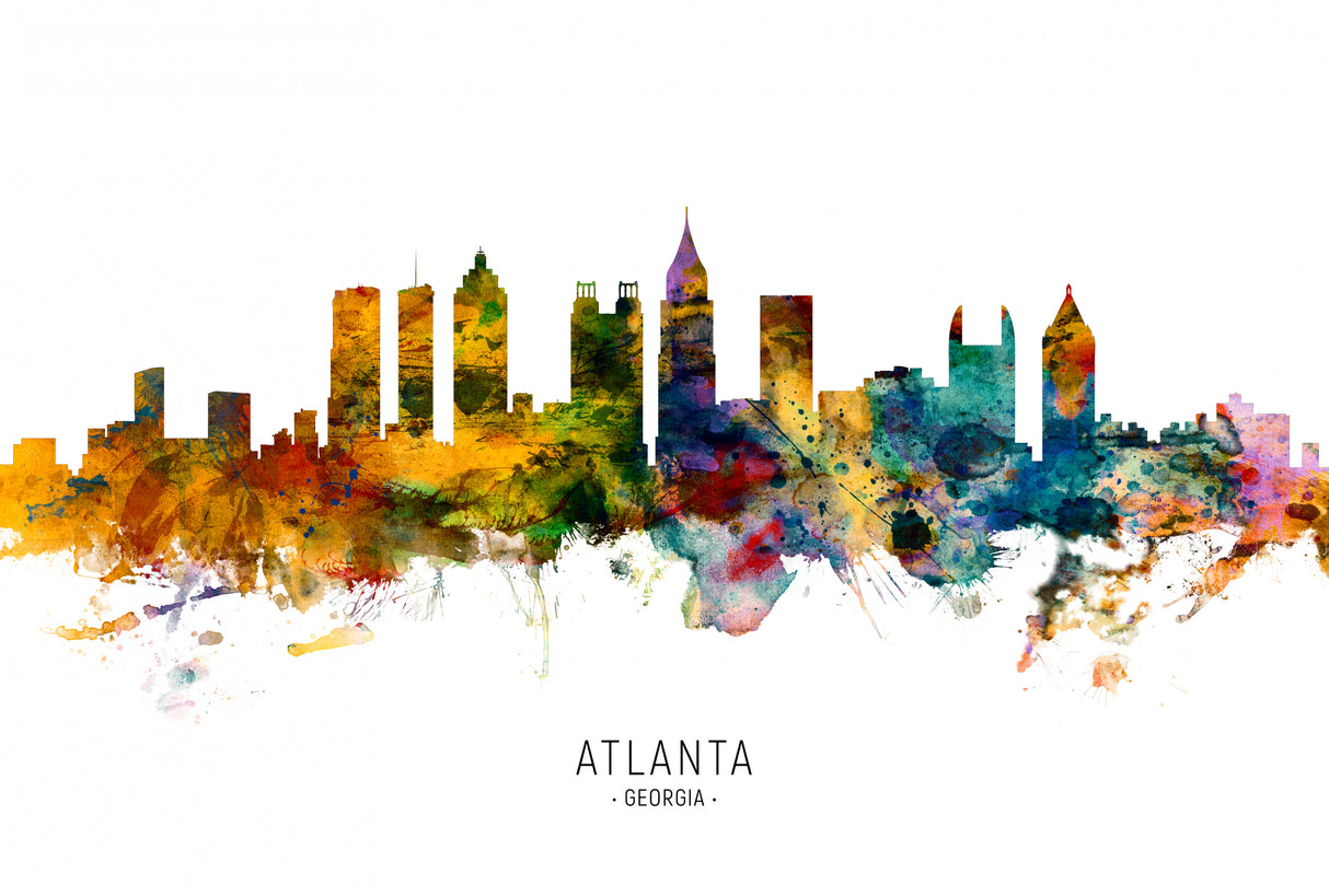 Atlanta Georgia Skyline Poster och Canvastavla