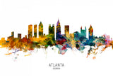 Atlanta Georgia Skyline Poster och Canvastavla
