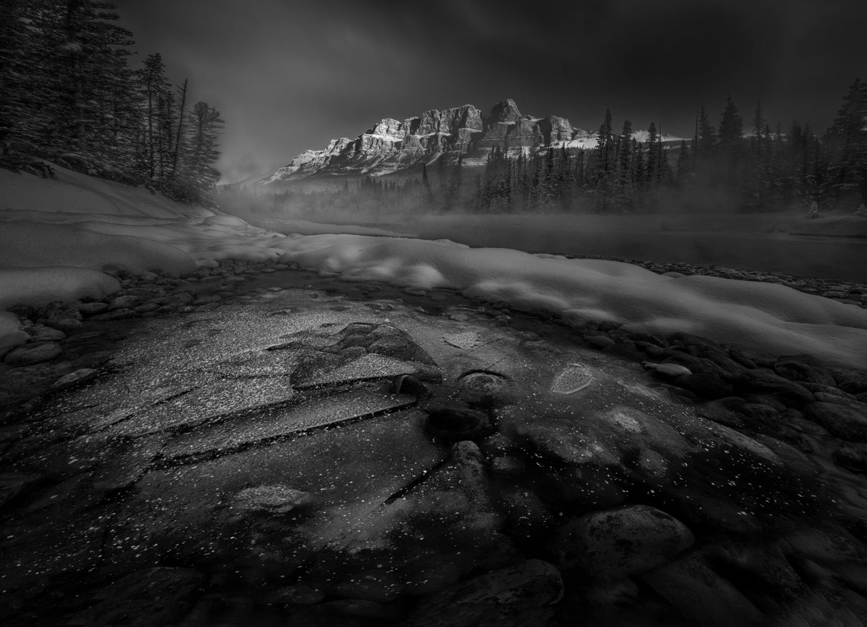 Winter Morning In Castle Mountain Poster och Canvastavla