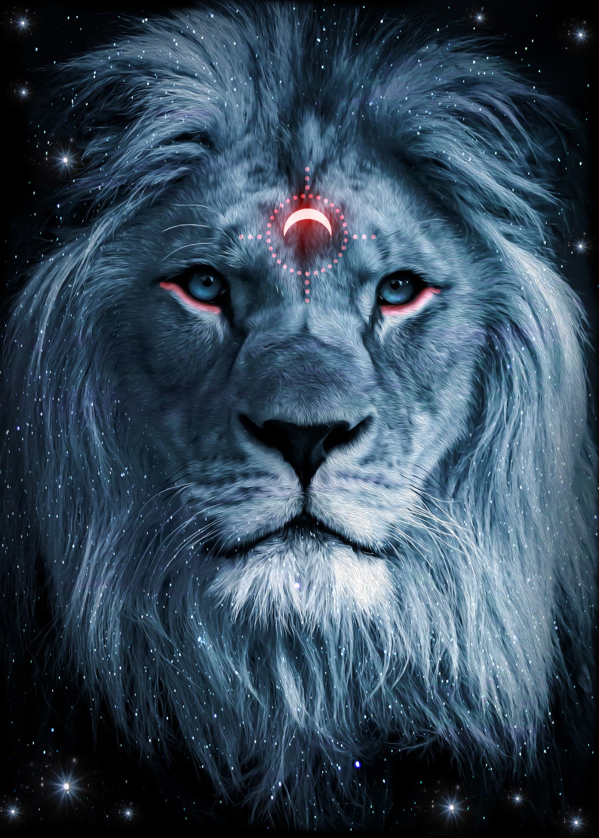 Lion Darkness Poster och Canvastavla
