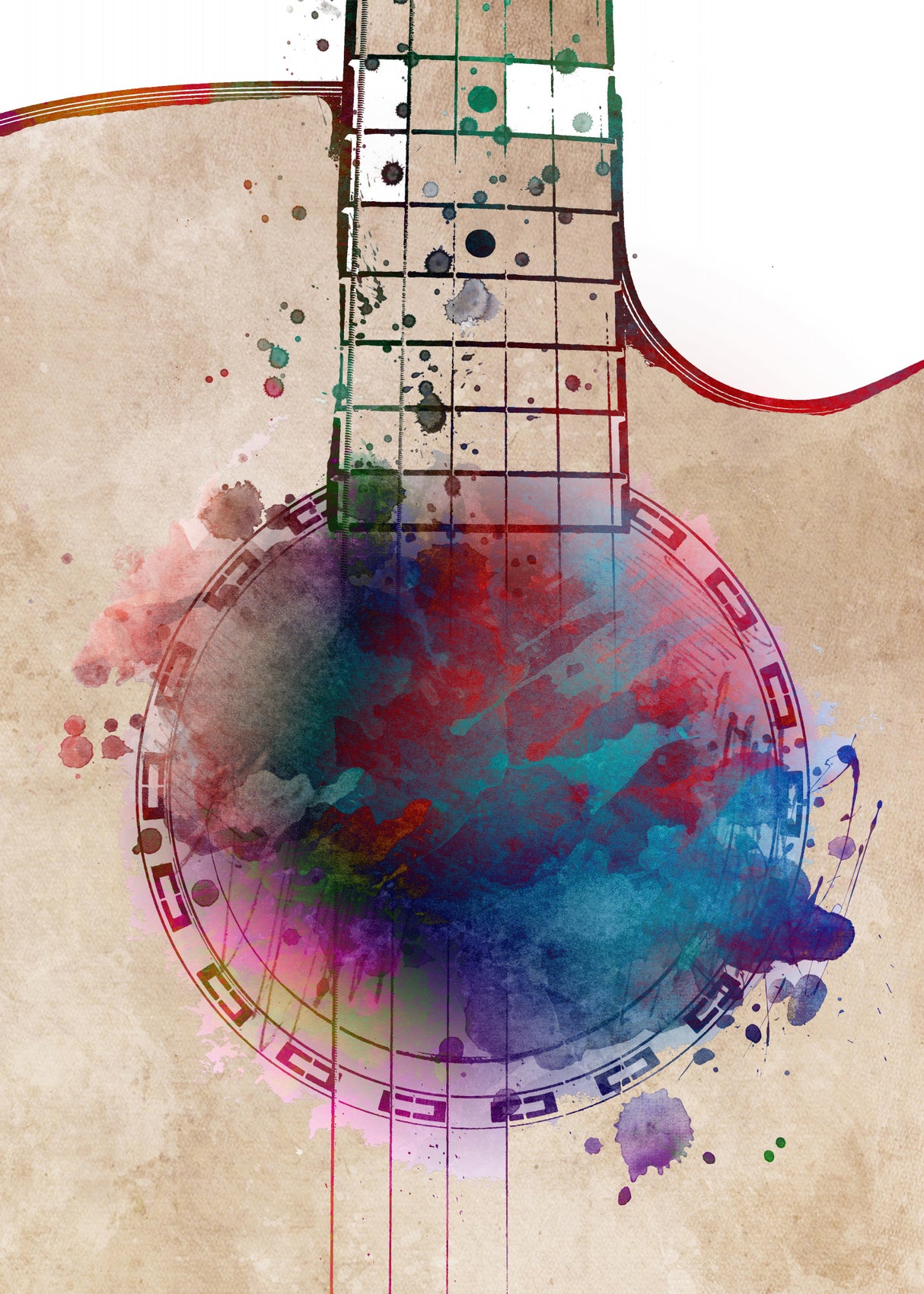 Guitar music art 3 Poster och Canvastavla