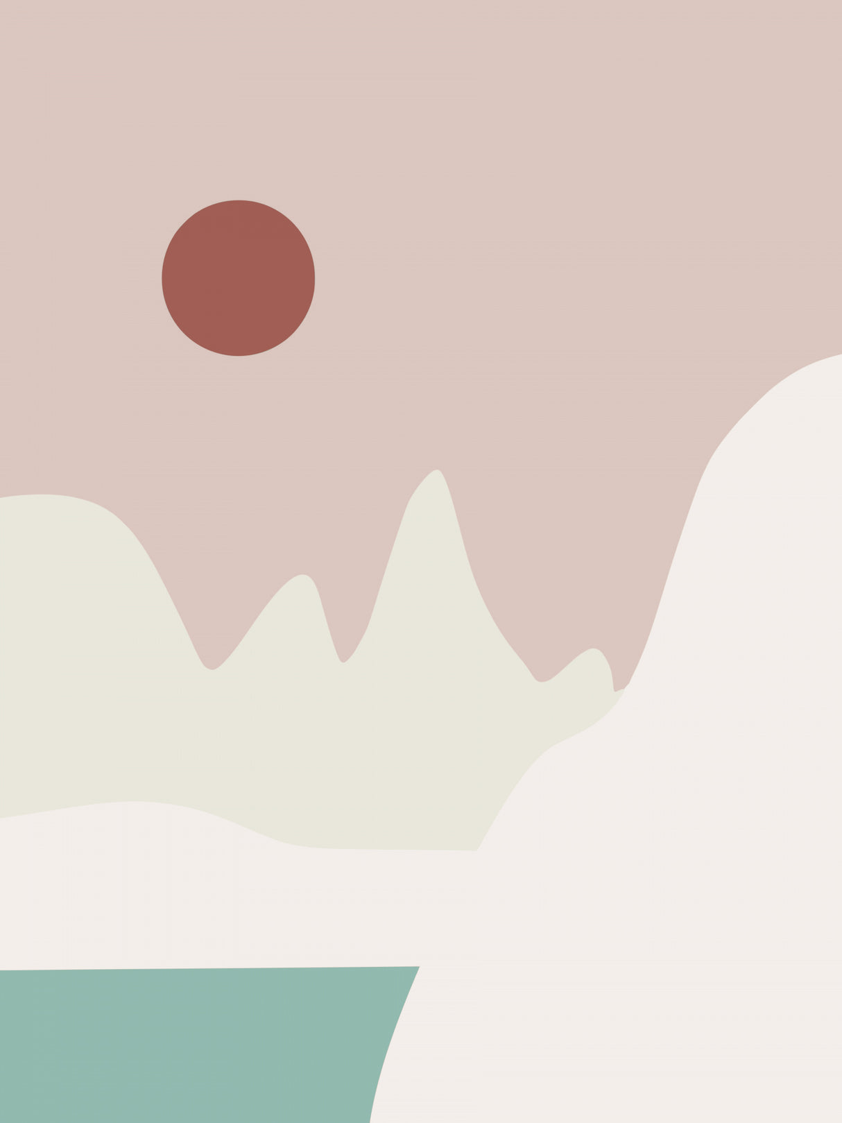 Minimal Landscape In White Poster och Canvastavla