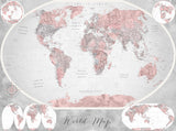 Classic world map in watercolor, Piper Poster och Canvastavla