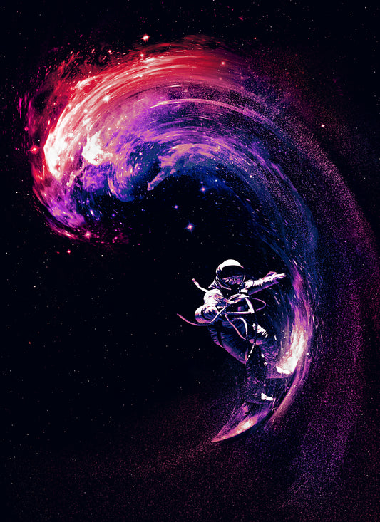 Space Surfing Ii Poster och Canvastavla