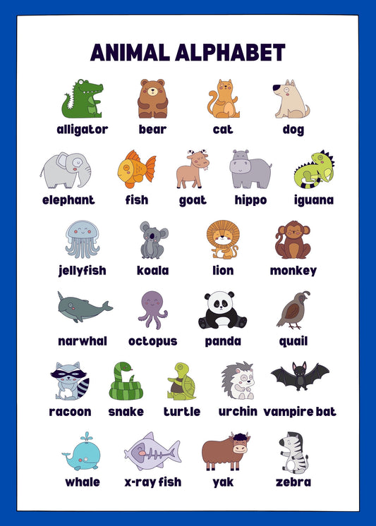 Animal alphabet poster