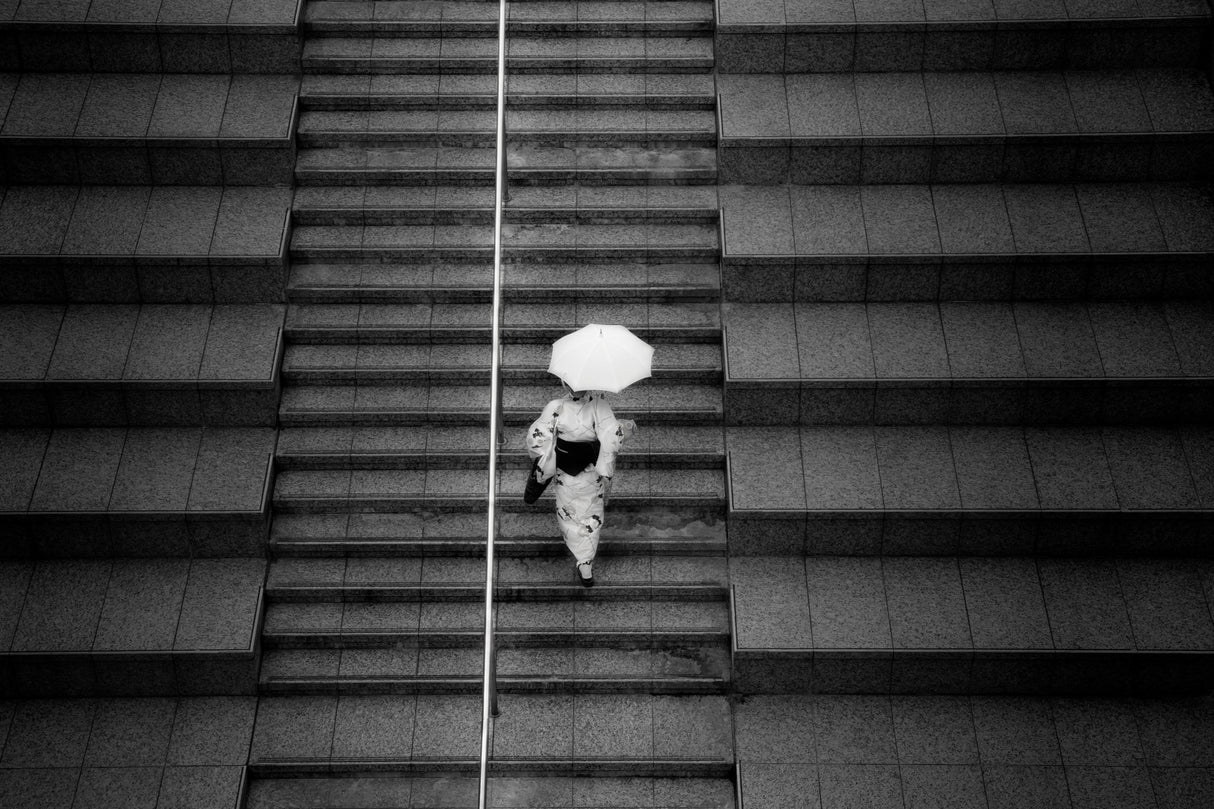 White umbrella Poster och Canvastavla