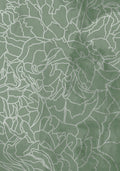 Abstract sage green line drawing flowers Poster och Canvastavla