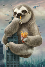 sloth climbing a building Poster och Canvastavla