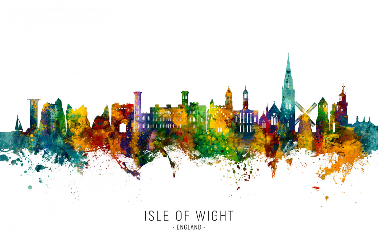 Isle of Wight England Skyline Poster och Canvastavla
