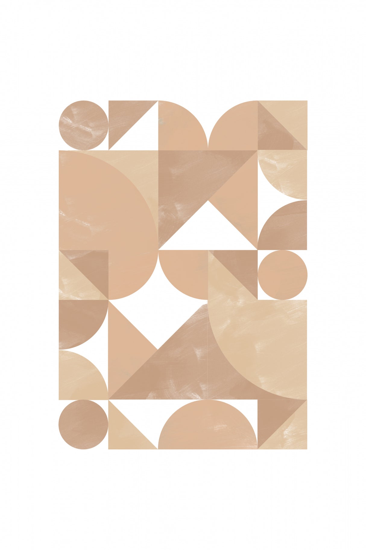Beige Geometric Art Poster och Canvastavla