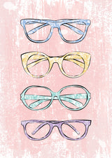 Pink Glasses Poster och Canvastavla