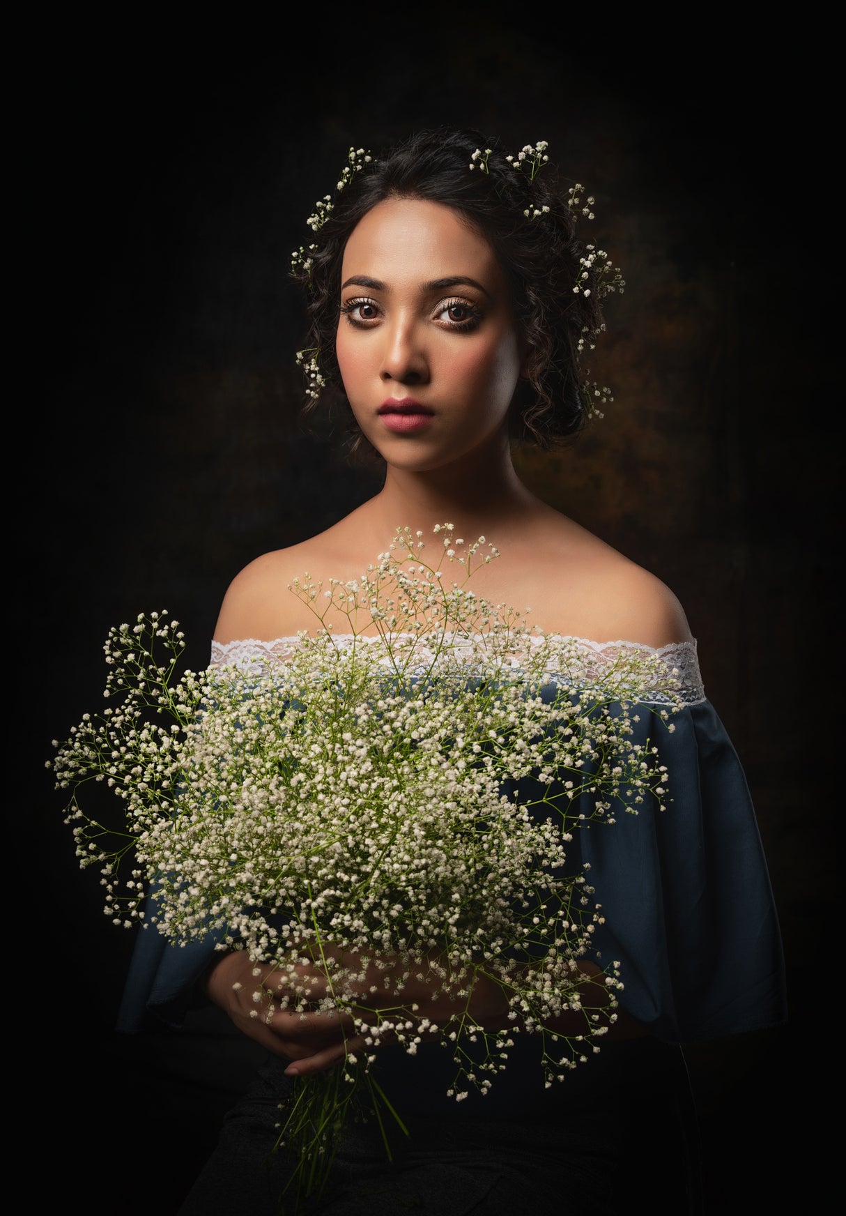 Lady with Flowers Poster och Canvastavla