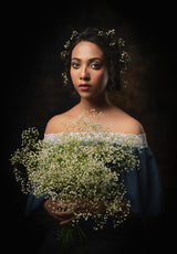 Lady with Flowers Poster och Canvastavla