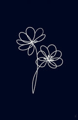 Line Art Flowers Poster och Canvastavla