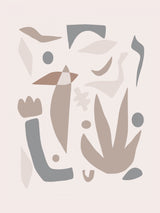 Pastel Leaves Cut Out Poster och Canvastavla