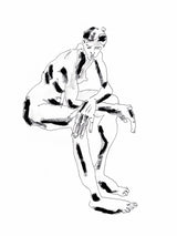 Seated Nude With Crossed Arms White Poster och Canvastavla