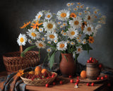 Still life with a bouquet of daisies Poster och Canvastavla