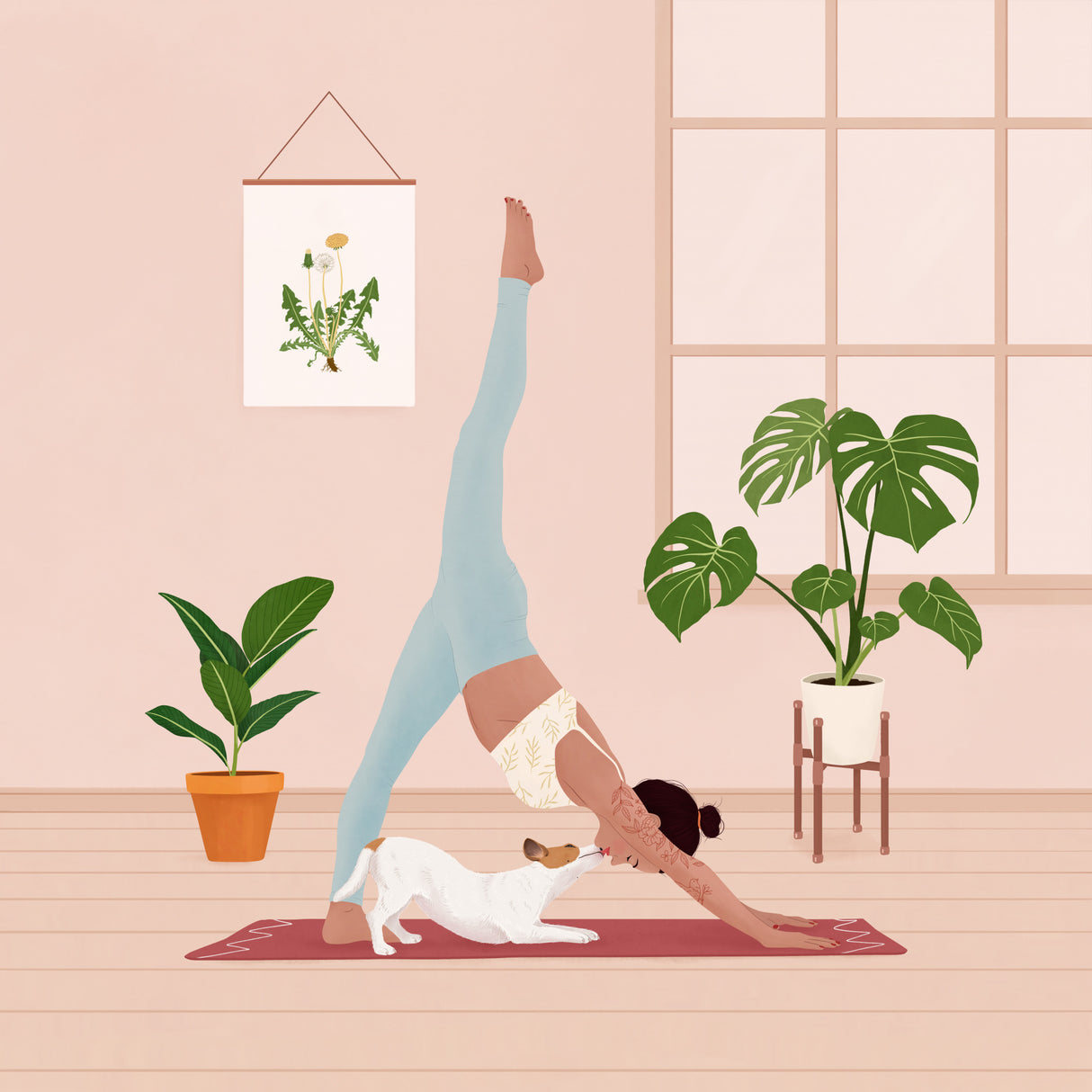 Downward Dog Poster och Canvastavla