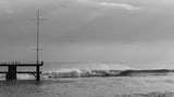 old pier and dramatic landscape Poster och Canvastavla