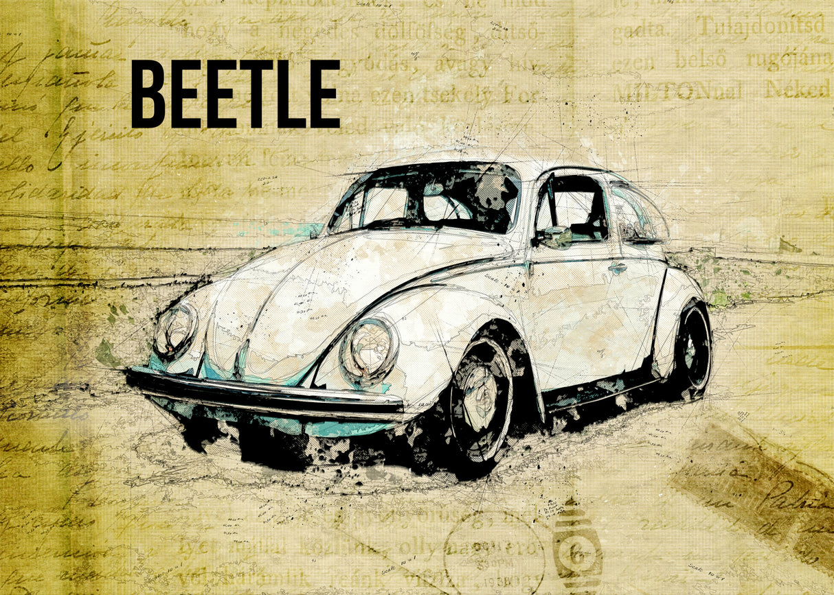 Volkswagen vw beetle Poster och Canvastavla
