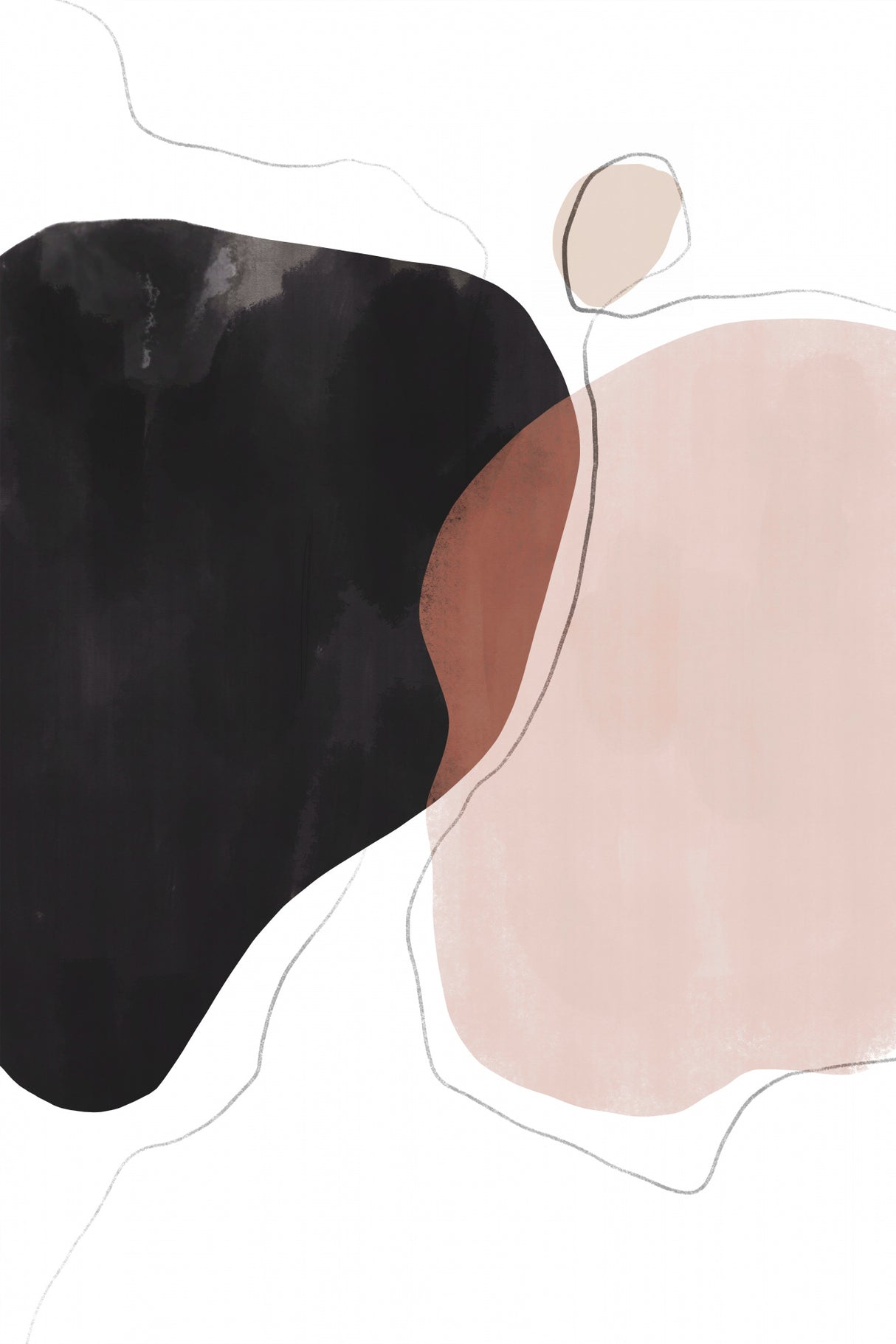 Black Pink Abstract Art Poster och Canvastavla