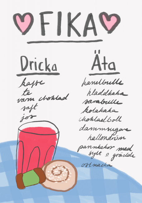 Fika Poster 12 Kitchen poster eller kökstavla