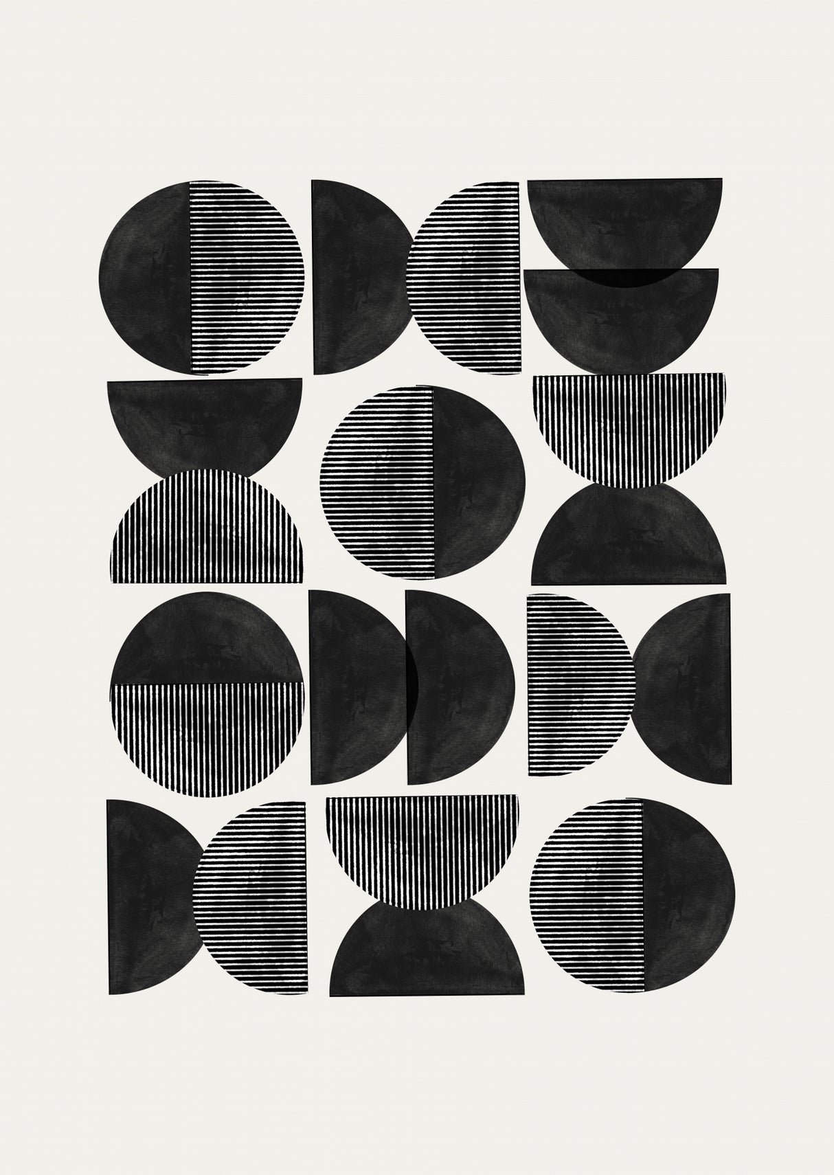 Mid Century, Geometric Poster och Canvastavla