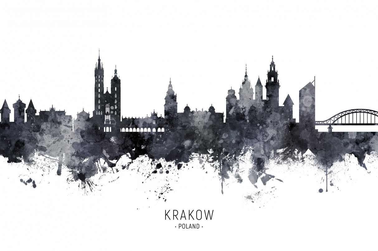 Krakow Poland Skyline Poster och Canvastavla