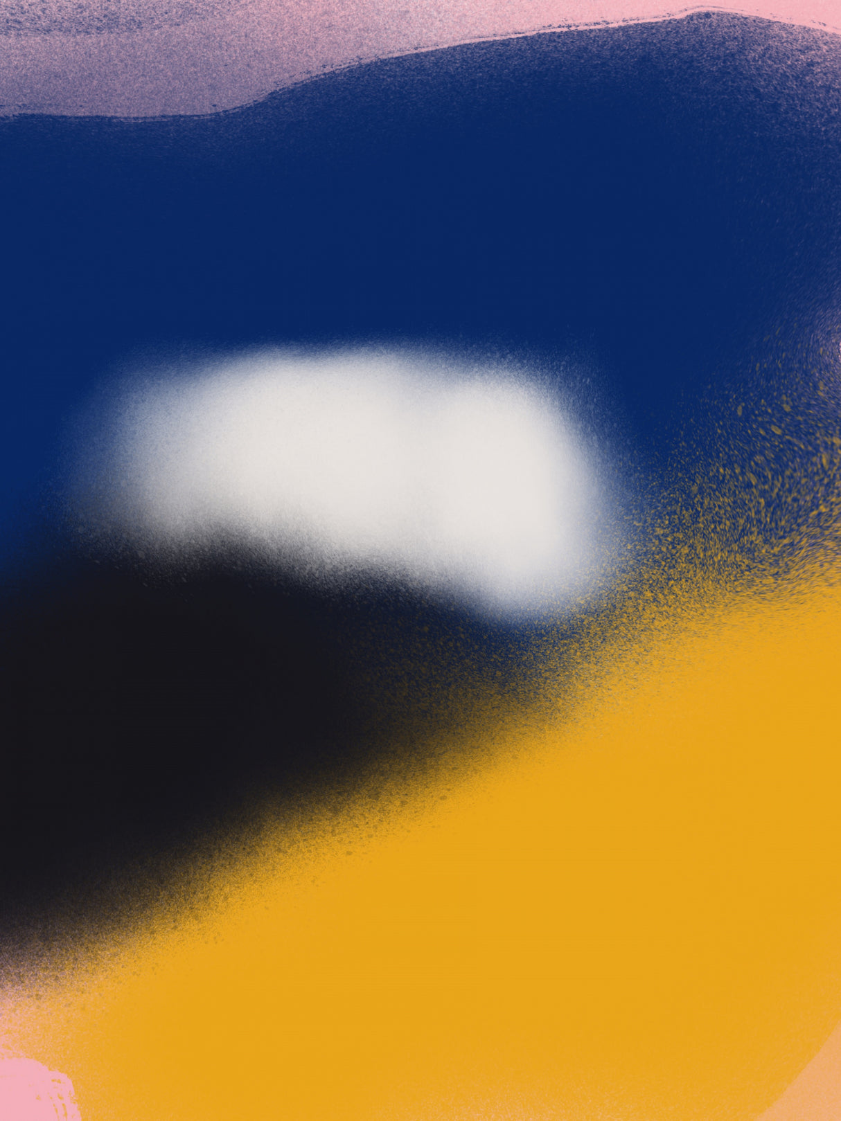 Blue and Yellow Abstract Liquify Poster och Canvastavla
