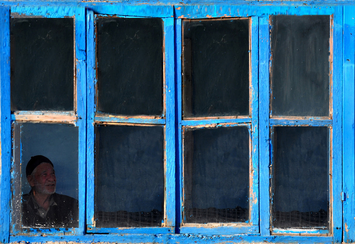 blue window Poster och Canvastavla