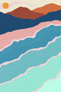 Beach and Mountains #1 Poster och Canvastavla