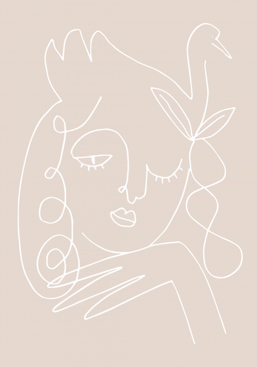 The Swan Beige Poster och Canvastavla