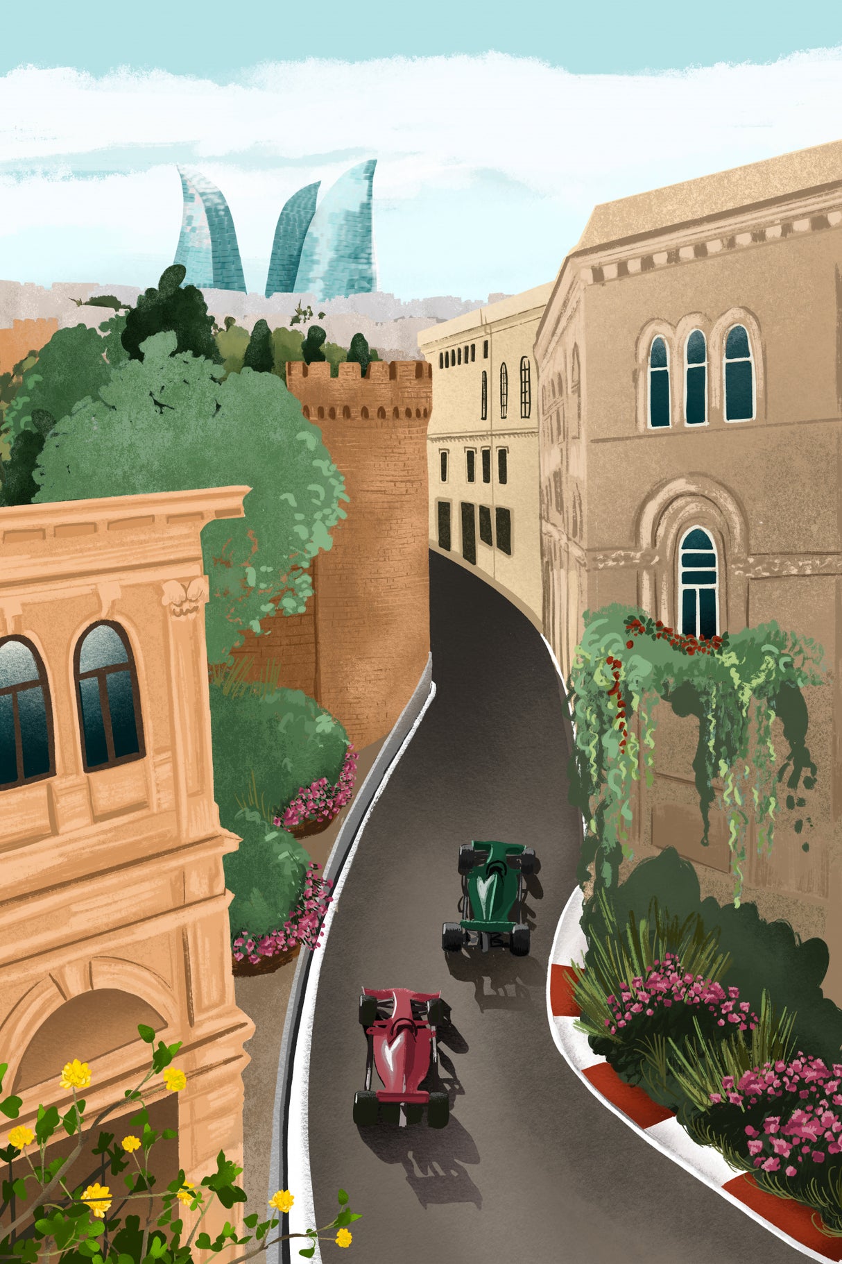 Baku Azerbeidzjan Poster och Canvastavla