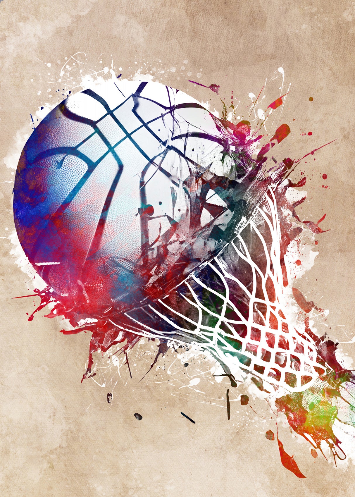 Basketball Sport Art 17 Poster och Canvastavla
