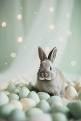 Bunny and Pastel Eggs Poster och Canvastavla