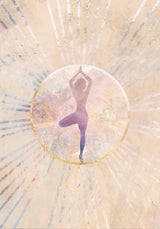 Beige Yoga Sun Rays Poster och Canvastavla