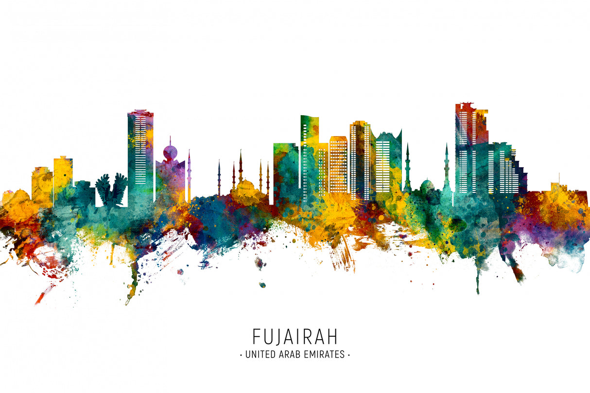 Fujairah Skyline Poster och Canvastavla
