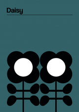 Daisy Teal Poster och Canvastavla