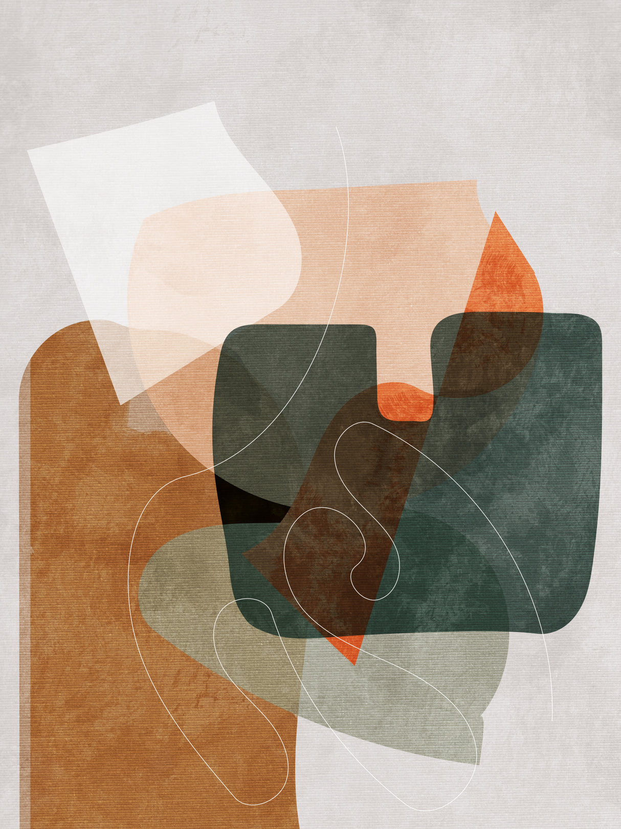 Nature Friendly Terracotta 4 Aquarell Kopie Poster och Canvastavla