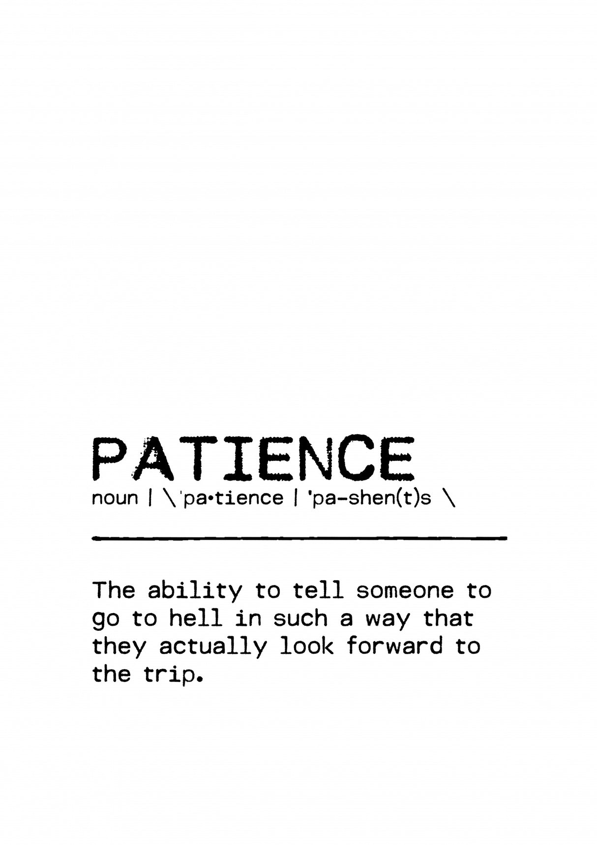 Quote Patience Poster och Canvastavla