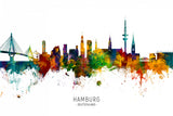 Hamburg Germany Skyline Poster och Canvastavla