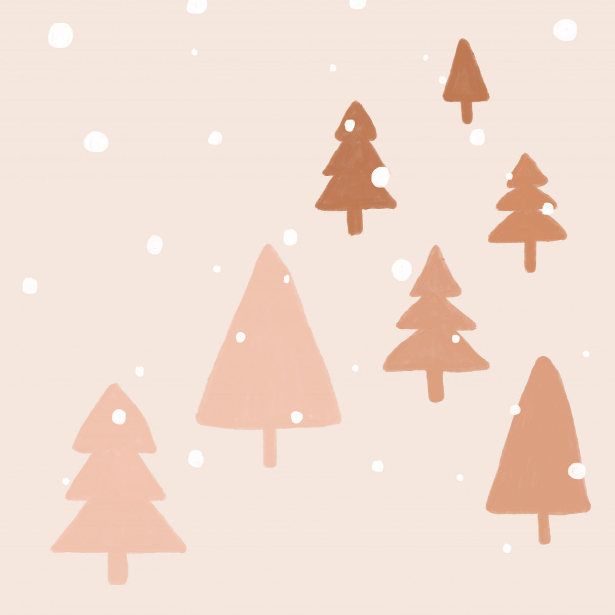 Pastel Winter Trees Poster och Canvastavla